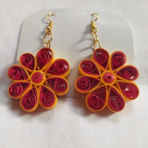 Fancy Quilling Paper Earrings - Image 2