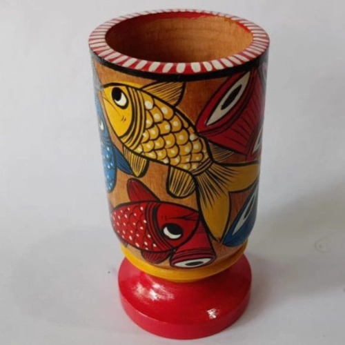 Hand Painted Wooden Glass - Image 2