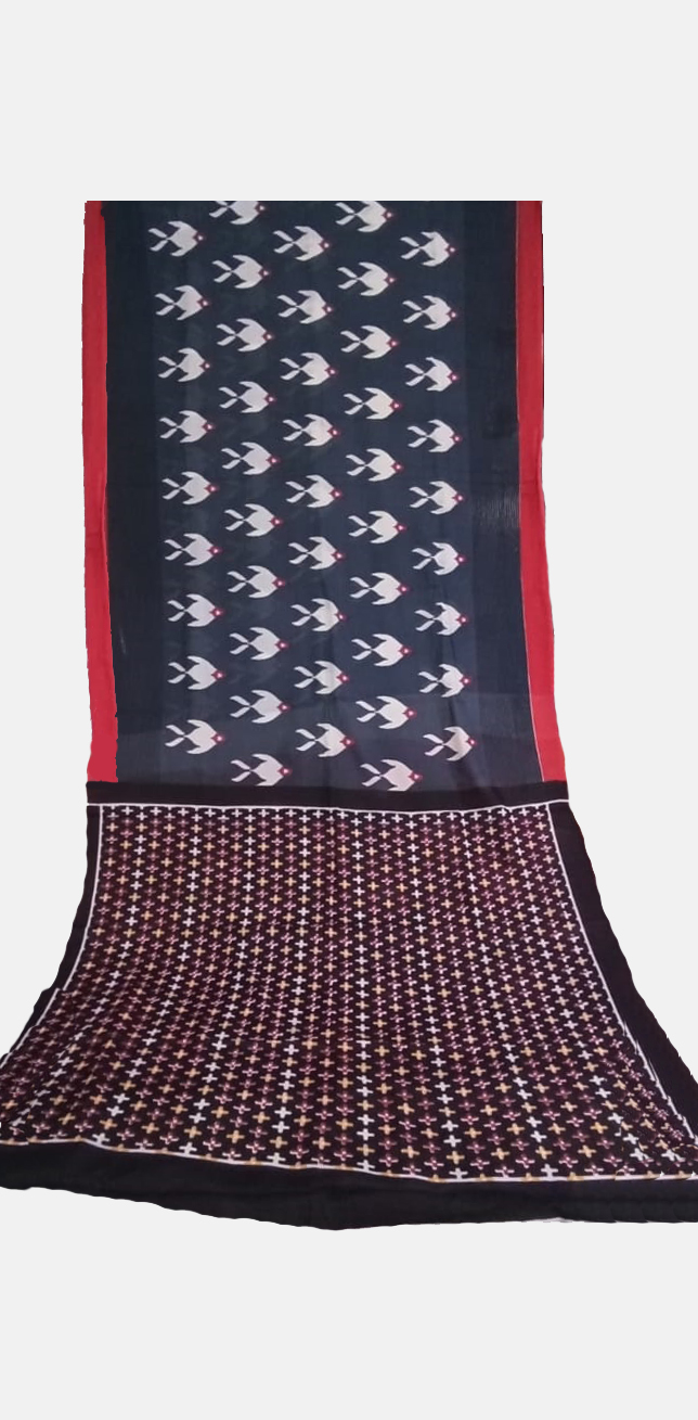 Mulmul Cotton Printed Saree - Image 2