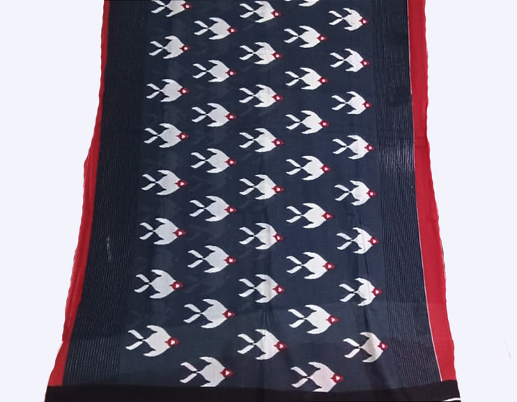 Mulmul Cotton Printed Saree - Image 3