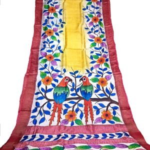 Pure Tussar Silk Kantha Dye
